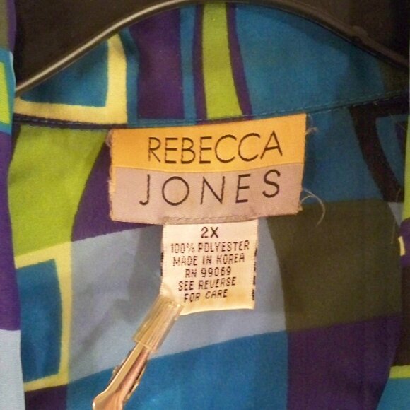 Rebecca Jones, Blue *Button Up Shirt, 2X - Picture 4 of 9